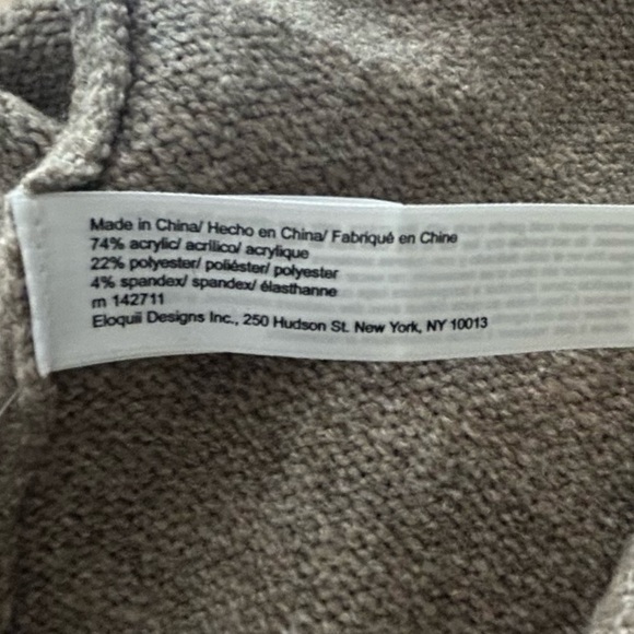 NEW ELOQUII 18/20 Short Sleeve Sweater Dress Oatmeal Neutral CozyCore Ruched - Picture 11 of 13